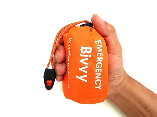 Image of GALAXYLENSE Emergency Thermal Sleeping Bag, Survival Bivvy Sacks Blanket with Whistle, Waterproof Lightweight Survival Shelter Blanket Bag Gear for Outdoor Hiking Camping Adventure..