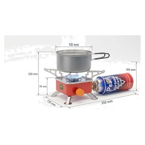 Image of Mini Camping Gas Stove Butane Gas Stove with foldable burner Outdoor Cooking Camping Hiking Trekking with Safety Lock