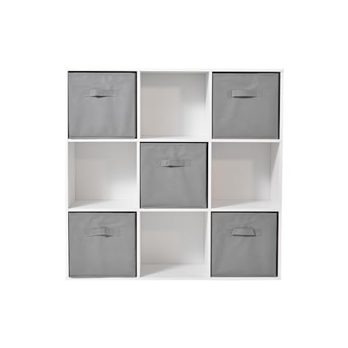 La Mejor Selección de Libreros Sencillos disponible en línea. 49 Top Nest Librero Organizador Modular con 9 Compartimientos, Incluye 5 Cubos de Tela, MDF Premium, 93x93x31 cm, Estilo Minimalista, para Almacenamiento de Libros (Blanco Cajones...
