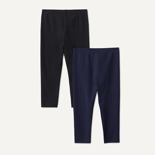 Image of Amazon Essentials Girls' Cotton Stretch Leggings, Multipacks