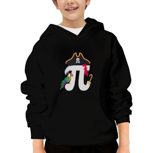 Retro Vintage Pirate Math Geek Funny Pi Day Hoodies for Teen Girls Boys Lightweight Kangaroo Pocket Sweatshirt