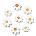 LiQunSweet 100 Pcs Handmade Millefiori Lampwork Glass Bead White Daisy Flower Beads for Jewelry Making
