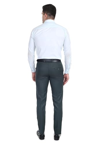 Image of Men's Stretchable Solid Plain Formal Trousers - Regular Fit Stylish Pants for Office & Party, Fashionable Dress Trousers for Men