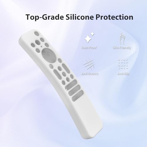 Image of Silicone Cover Case Compatible with Sony Bravia Smart Tv 2023 2024 2025 Voice Remote RMF-TX910U (White) [Remote NOT Included]