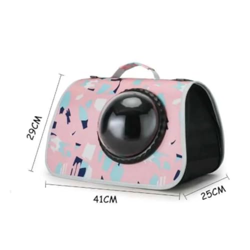 Image of Cat Backpack Carrier Expandable Pet Carrier Backpack for Small Medium Cats Fit Up to 18 Lbs, Foldable Puppy Backpack Carrier for Travel, Hiking (Design Pink, 20Lx27Hx38W)