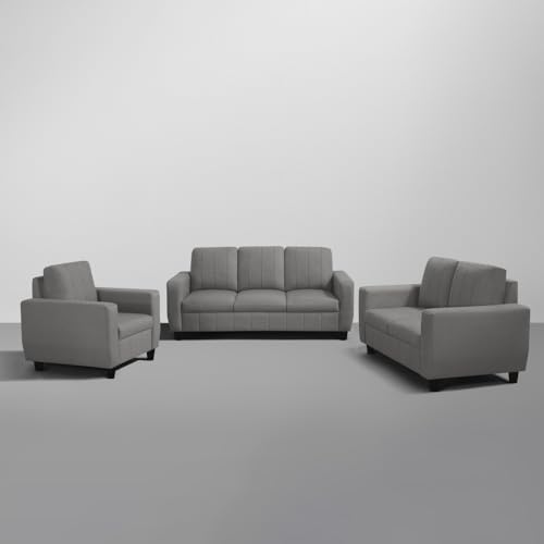 Image of Sleepyhead Bae Designed by Duroflex - 6 Seater Sofa, 3+2+1 Sofa Set |Premium Fabric Living Room Sofa Set with Modern Space-Saving Design |Comfort Seating & Easy-Clean |3 Year Warranty - Stone Grey