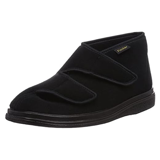 Intermax Damen Hausschuh/Halbschuh mit Klettverschluss und Schurwolle (39) 5 Fischer Unisex Ortho Flache Hausschuhe, Schwarz (schwarz 222), 42 EU