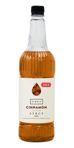 Simply Sugar Free Cinnamon Syrup Low Calorie Vegan & Nut Free Flavoured Syrup for Coffee Cocktails & Baking (1 Litre)