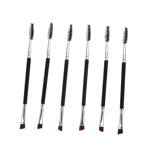 Ipetboom 6pcs Eyebrow Lash Brush Set Double Ended Makeup Tools Angled Eye Brow Brush Comb Spoolies for Eyebrows Easy to Apply