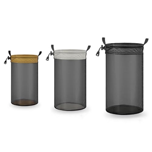Laikoutd 3Pcs Drawstring Meshes Bag Nylon Sacks Camping Traveling Organizers Net Bag Hiking Travel Stuff Sacks Meshes Storage Bag