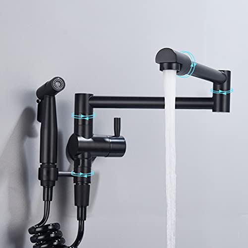 Topffüller-Wasserhahn, in der Wand drehbarer, klappbarer Küchenspülenhahn mit Spritzpistole, Einhebelmischer aus Messing mit 1 Loch, Einzelkaltwasserhahn für die Küche, Spule für den dritten Topffüller-Wasserhahn, in der Wand drehbarer, klappbarer Küchenspülenhahn mit Spritzpistole, Einhebelmischer aus Messing mit 1 Loch, Einzelkaltwasserhahn für die Küche, Spule für den dritten