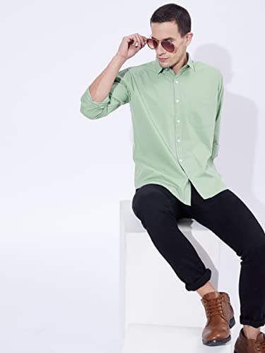 Image of Ben Martin Men's Cotton Regular Collar Shirt with Chest Pocket || Classic Collar, Slim Fit, Casual & Formal Wear || Soft & Breathable Fabric || Full Sleeve Shirt for Men