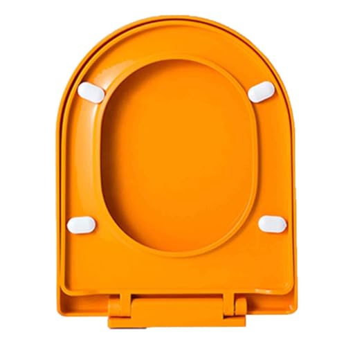Abattant WC avec Frein de Chute, Siege Toilette, Lunette WC Dégagement Rapide, Cuvette Toilette Facile à Installer(Orange)