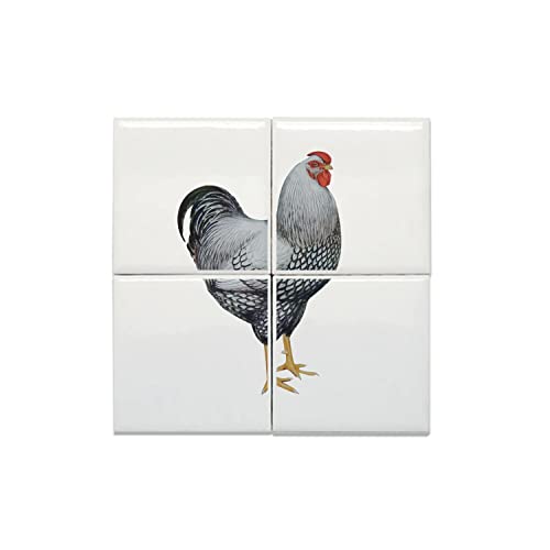 Carreaux céramique fait main style poule illustration artisanat France