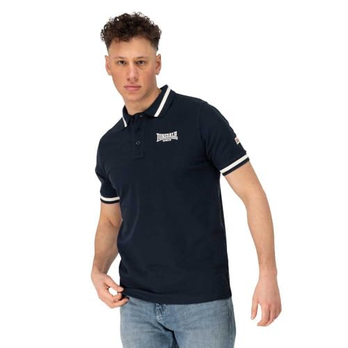 Lonsdale London Causton Polo Basique pour Homme, Noir, décontracté, Streetwear, Bleu...