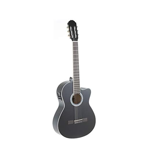 GEWApure Guitarra clásica Basic Electro con ecualizador y afinador, color Negro