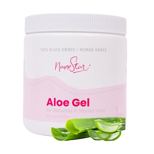 Nappstar Aloe Gel, 16oz Pure Organic Aloe Gel for Hair, Braids, Locs, and Starter Locs. Promotes Healthy Hair and Shine