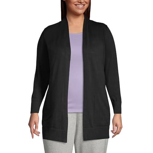 Lands' End Women's Long Sleeve Open Long Cardigan Sweater