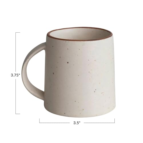 Mug de loza 10 onzas color crema jaspeado miniatura 2