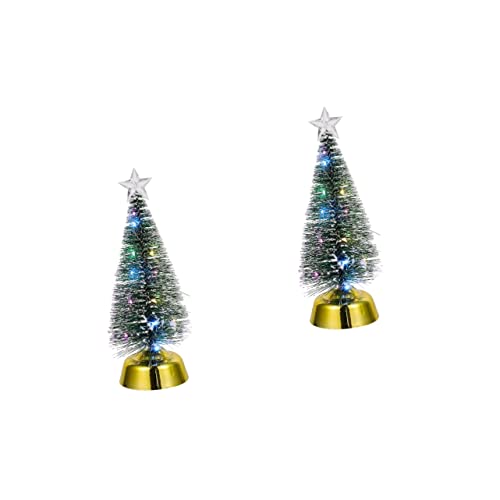 Pino artificial brillante para adorno de árbol de navidad modelo miniatura verde esmerilado