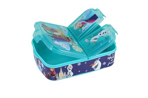 Image of SKI Homewae Trio 3 Compartment Bento Lunch /Snack Box for Your Kids' School, Picnic, Sports - for Return Gifts or Party Favours- Frozen