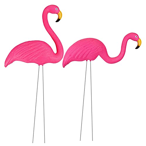 ASAB Garden Flamingo Set of 2 | Pink Yard Lawn Statue | Party Ornament, Art Decor, Outdoor...