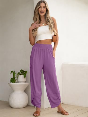 Image of ANRABESS Womens Wide Leg Palazzo Capri Barrel Pants