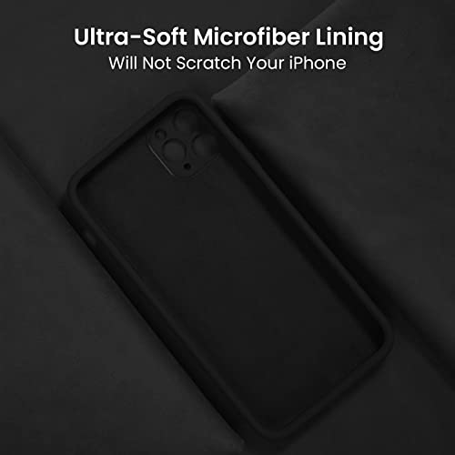 Cordking Iphone 11 Pro Max Case, Silicone [Square Edges] & [Camera Protecion] Upgraded Phone Case With Soft Anti-Scratch Microfiber Lining, 6.5 Inch, Black #TOP5