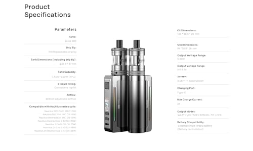 Kit Zelos X80 Aspire polyvalent à puissance réglable 80W - 6