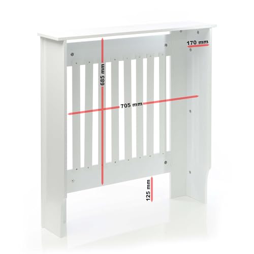 Cache-radiateur blanc 78 cm tablette étagère console protège-chauffage - 6