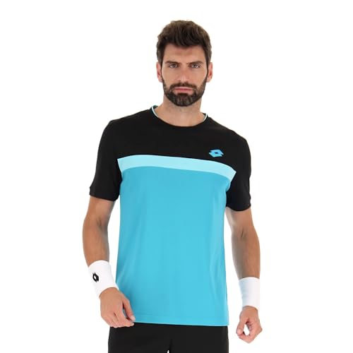 Lotto - lotto t-shirt superrapida vi tee 2 nero/turchese - 8057551426478 - m - blue-bird