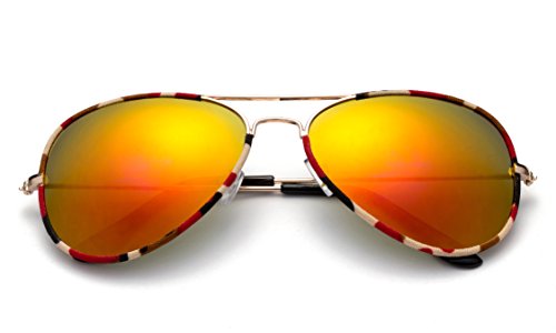 Newbee Fashion - "Toi" Classic Pilot Style Fashion Sunglasses with Flash Lens2