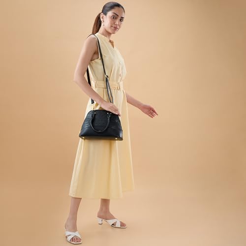 Image of Caprese Rain Small Satchel Bag with Adjustable & Detachable Strap | Versatile Shoulder, Crossbody & Handheld Bag with Multiple Compartments for Work, Travel, and Everyday Use