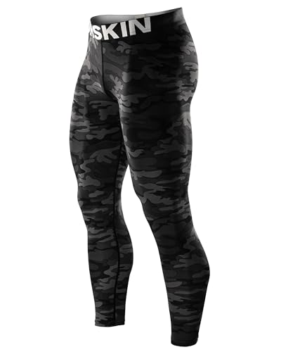DRSKIN Pacote com 5, 4, 3 ou 1 calça legging masculina de compressão, camada básica, corrida, treino