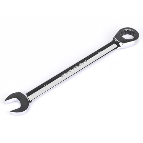 Egofine 1 inch Ratcheting Combination Wrench SAE, Industrial Grade Gear Spanner with 12-Point Design, 72-Tooth Ratchet, Chrome Vanadium Steel
