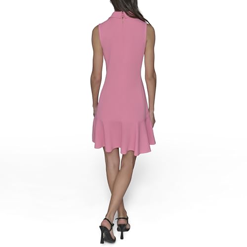 Image of Karl Lagerfeld Women's Sleeveless Collared Button Front A-line Mini Dress