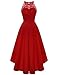 Bbonlinedress Womens Red Homecoming Cocktail Petite Lace Bridesmaid Dress Fancy Halter High Low Chiffon Prom Party,Red XS