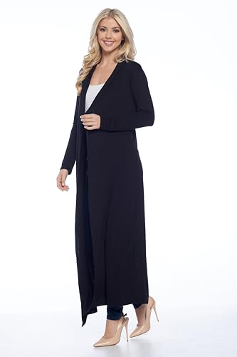 Isaac Liev Women's Maxi Cardigan Casual Extra Long Open Front Floor Length Lightweight Duster Cardigans Womens with Hoodie4