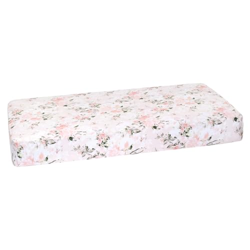 Posh Peanut Fitted Crib Sheet - Soft Viscose Bamboo, 52x28 (Vintage Pink Rose)