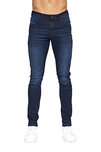Duck and Cover Men's Maylead Faded Stretch Slim Fit Jeans (40W x 30L, Dark Wash)