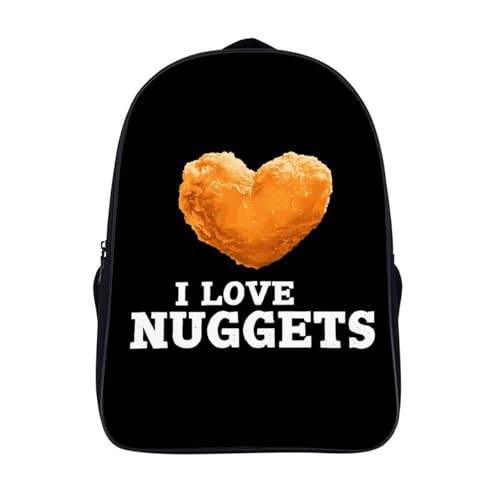 Funny Chicken Nugget Funny 16 Inch Backpack for Men Women Casual Daypack with 2 Compartment for Travel Work