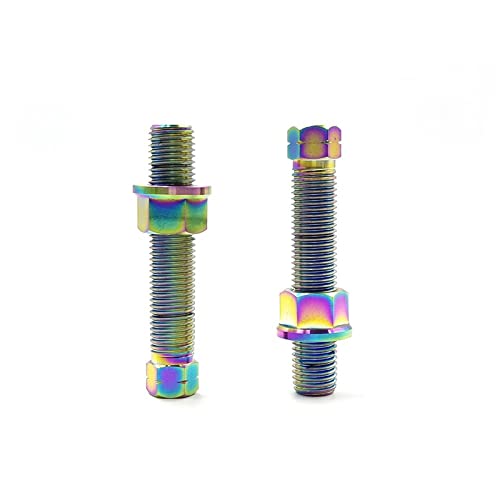オートバイのネジ モトクロス 2 個チェーンアジャスターボルトチタン合金カラフルな M8/M10 ジャックネジ に適合するCRF WRF YZF KXF RMZ FC FX XCW オートバイ(M8 Phantom)