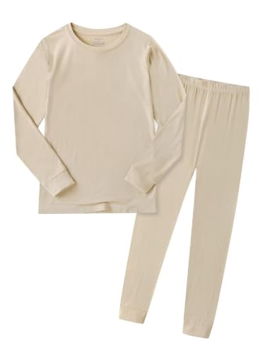 Image of BABY 2T-10Y Toddler Kids Girls Boys Soft Comfy Viscose 2pcs Set Long Sleeve Plain Shirts and Pants Sets
