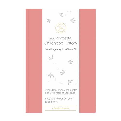Image of Promptly Journals, A Complete Childhood History: From Pregnancy to 18 Years Old (Dusty Rose, Pink, Linen) | Baby Book and Pregnancy Journal | Baby Memory Book