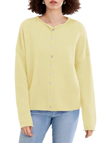 Image of Women Y2k Knitted Cardigan Long Sleeve Button Down Sweater Lightweight Casual Cardigan Loose Fall Streetwear
