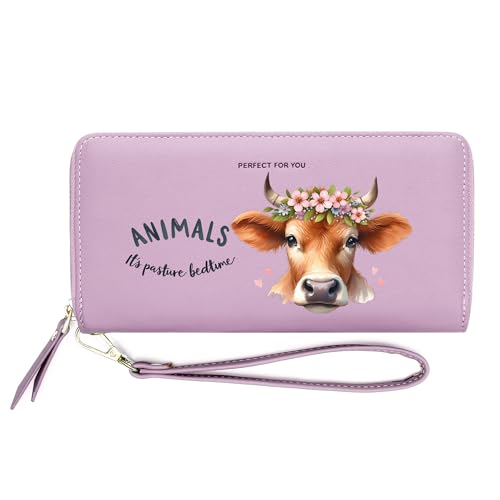 InsWork Customized Cow Print Wallets for Women,Teacher's Day Thanksgiving Gift for Teacher from Student,Father's Gift,Mother's Gift,Birthday Gift for Parent Grandparent 1303c