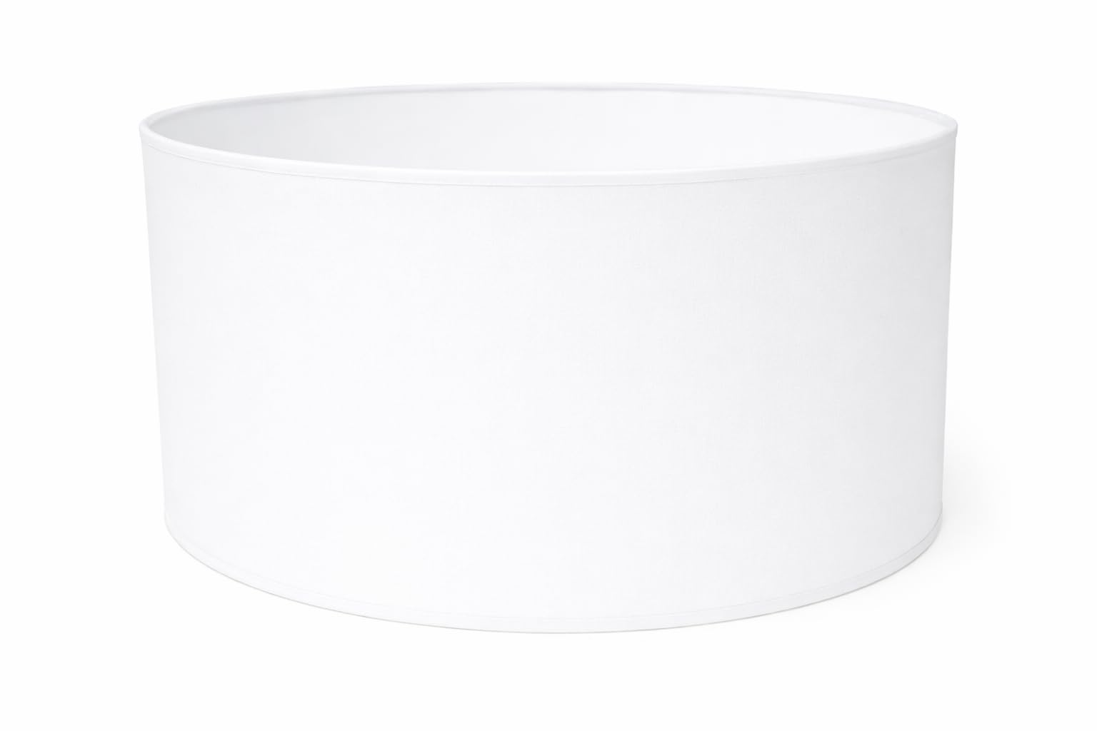 Pantalla Cilíndrica de Algodón, Hecha a Mano para Lámpara de Techo, Mesa y Pie (40 cm Diámetro, 20 cm Altura, Blanco)