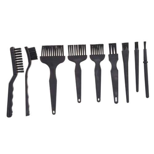 Yardenfun 11 Pcs Set -Static Brush Electronic Cleaner Cleaning Kit Dust Brush Electronic Components Maintenance Circuit Cleaning Brush Electronics Duster Black Plastic
