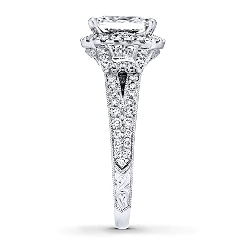2 Carat (ctw) Moissanite Engagement Rings for Women 10K/14k/18K Gold Ring or Platinum Plated Silver Moissanite Ring3
