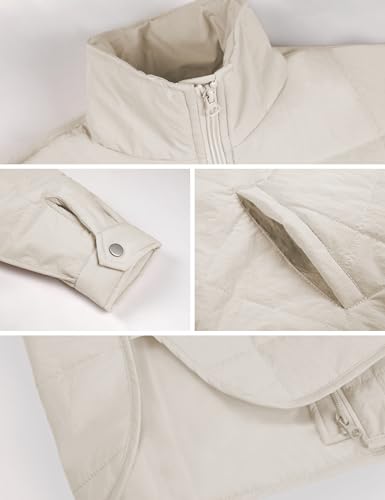 Xiaoxuemeng Women's Cozy Khaki Quilted Puffer Jacket – Lightweight and Stylish for Every Occasion - Image 4